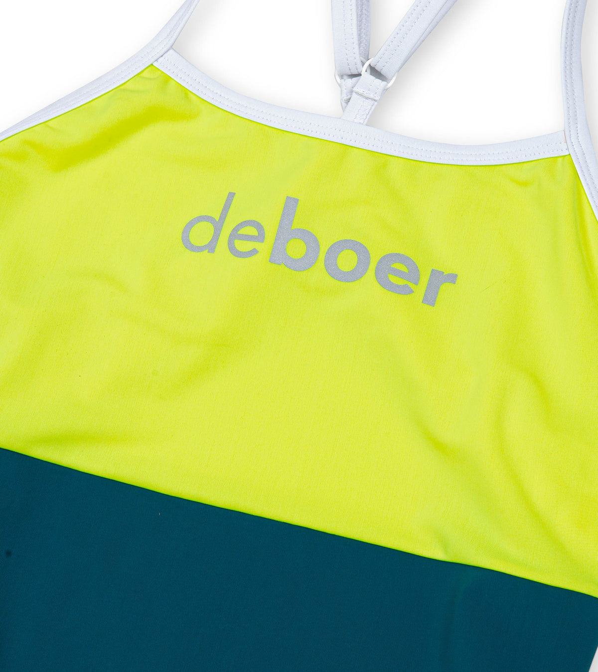 women's active back polo yellow/teal - deboer swim