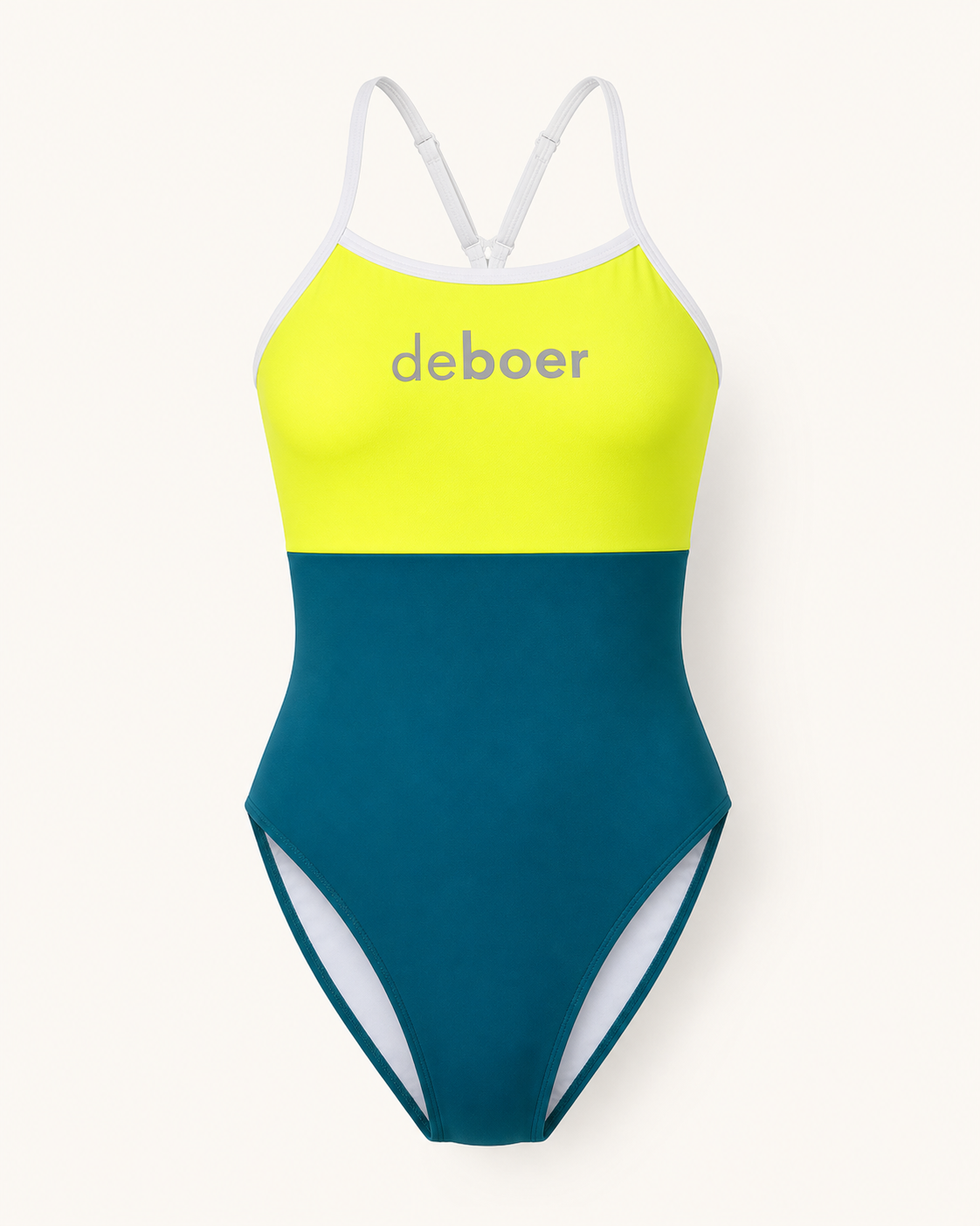 women's active back polo/yellow-teal - deboer swim