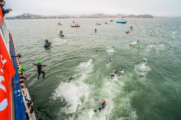 T100 Triathletes Face Alcatraz's Icy Wrath