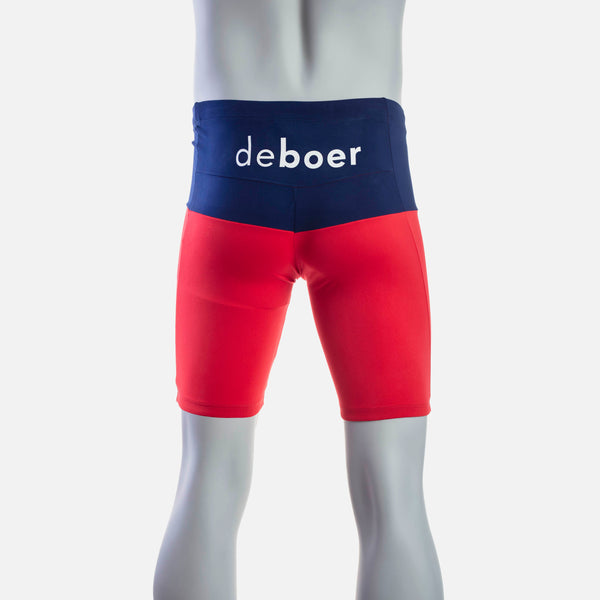 deboer Men's Swim Jammer - Red & Navy - deboer wetsuits