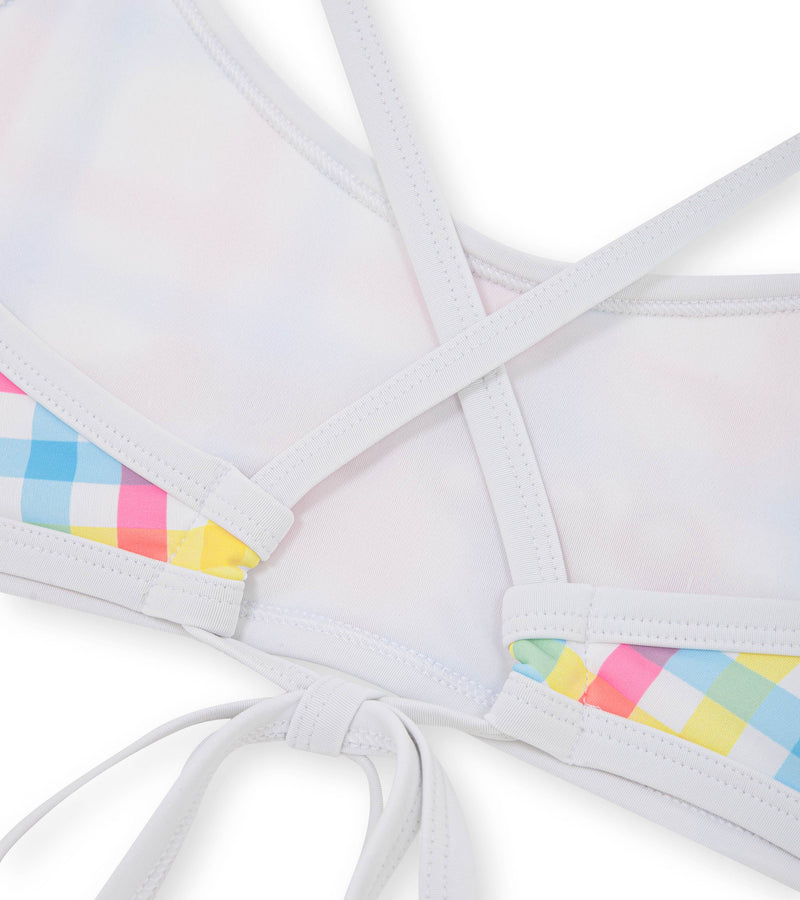 women's two piece ripple buffalo check/pink - deboer swim