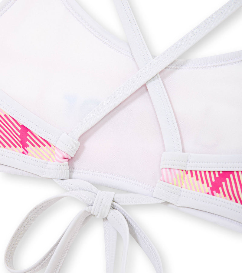 women's two piece ripple plaid/pink - deboer swim