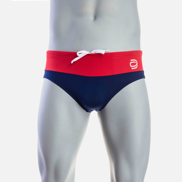 Rise  1.0 Swim Brief - Red & Navy - deboer wetsuits