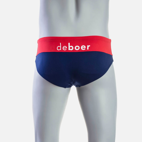 Rise  1.0 Swim Brief - Red & Navy - deboer wetsuits