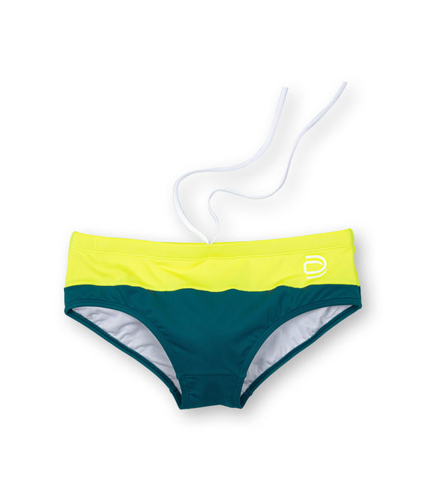 men's brief polo/yellow-teal - deboer swim