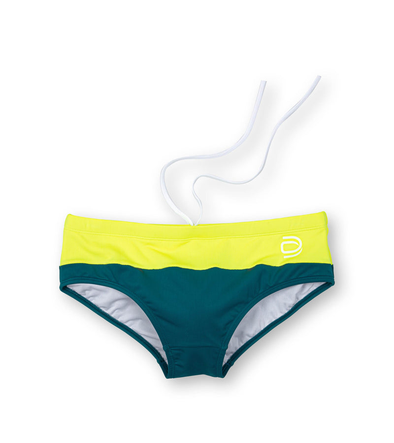 men's brief polo/yellow-teal - deboer swim