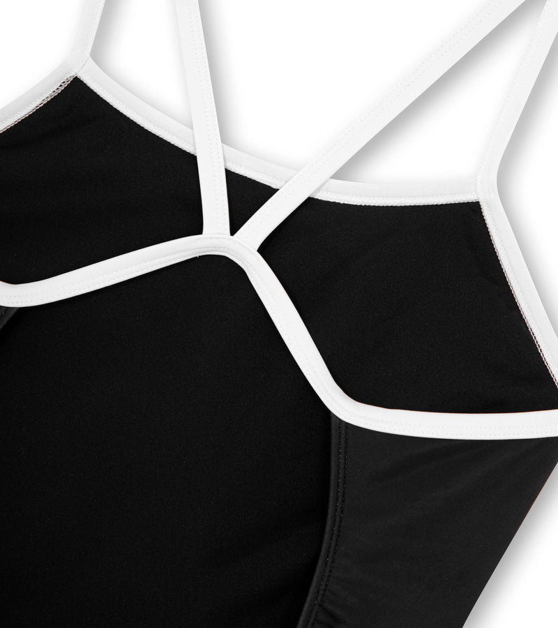 women's open back big logo/black - deboer swim