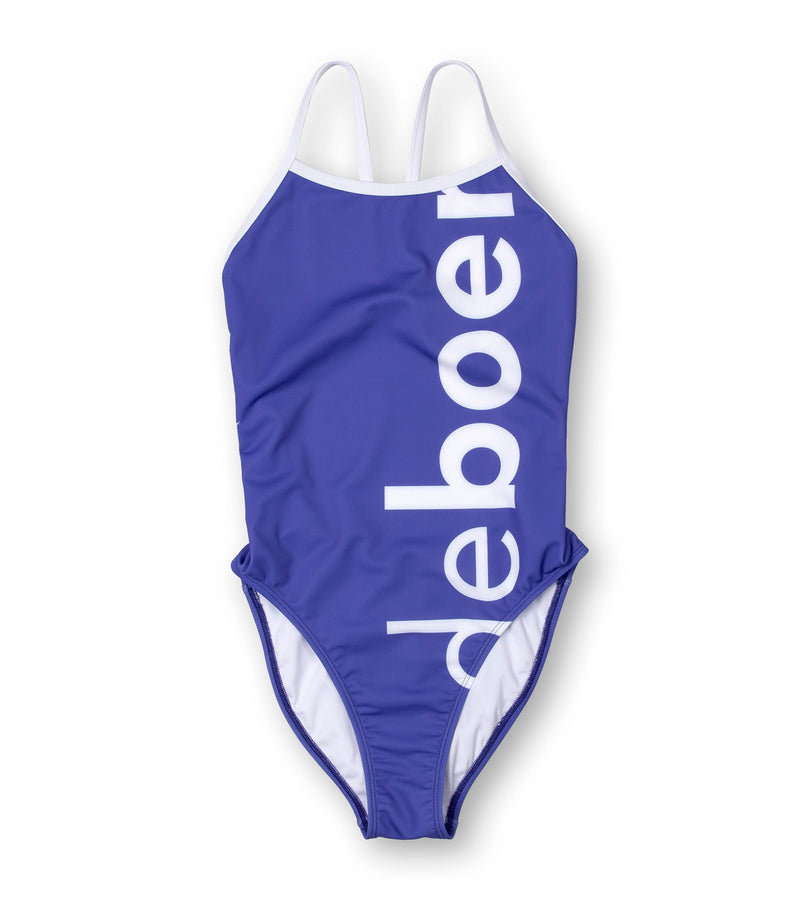 women's open back big logo/iris - deboer swim