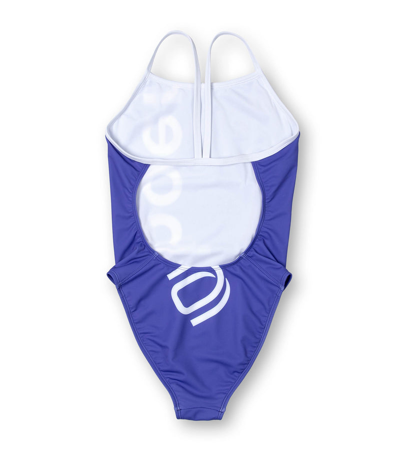 women's open back big logo/iris - deboer swim