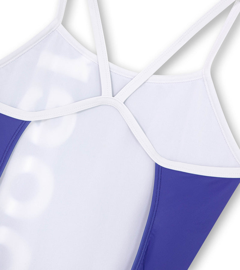 women's open back big logo/iris - deboer swim