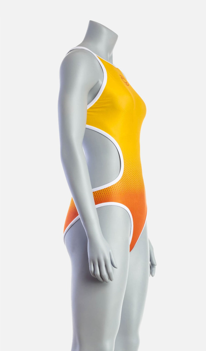 Women's Mid Swimsuit - Orange & Saffron - deboer wetsuits