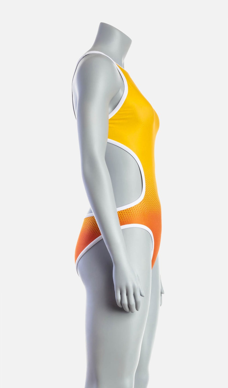 Women's Mid Swimsuit - Orange & Saffron - deboer wetsuits