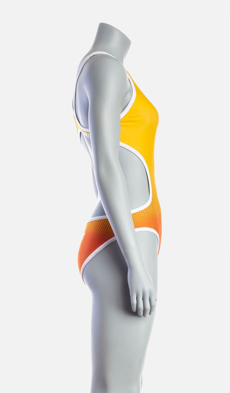 Women's Mid Swimsuit - Orange & Saffron - deboer wetsuits