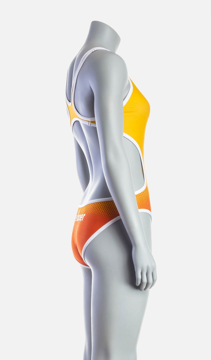 Women's Mid Swimsuit - Orange & Saffron - deboer wetsuits