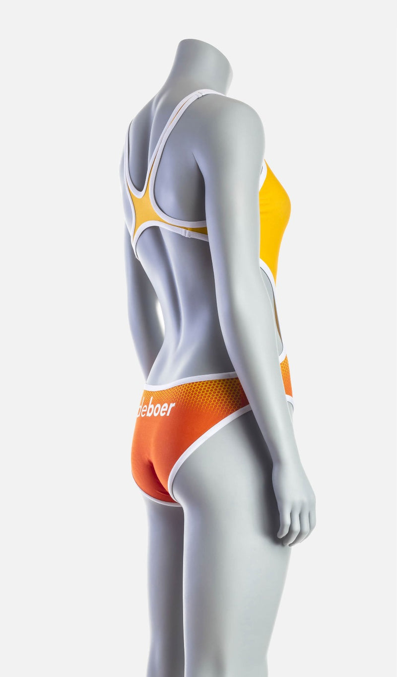 Women's Mid Swimsuit - Orange & Saffron - deboer wetsuits