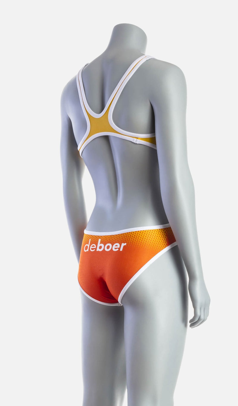 Women's Mid Swimsuit - Orange & Saffron - deboer wetsuits