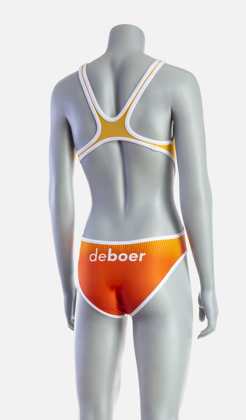 Women's Mid Swimsuit - Orange & Saffron - deboer wetsuits