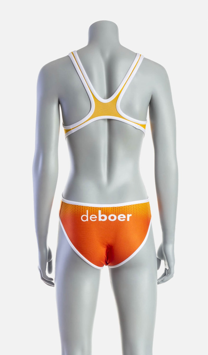 Women's Mid Swimsuit - Orange & Saffron - deboer wetsuits