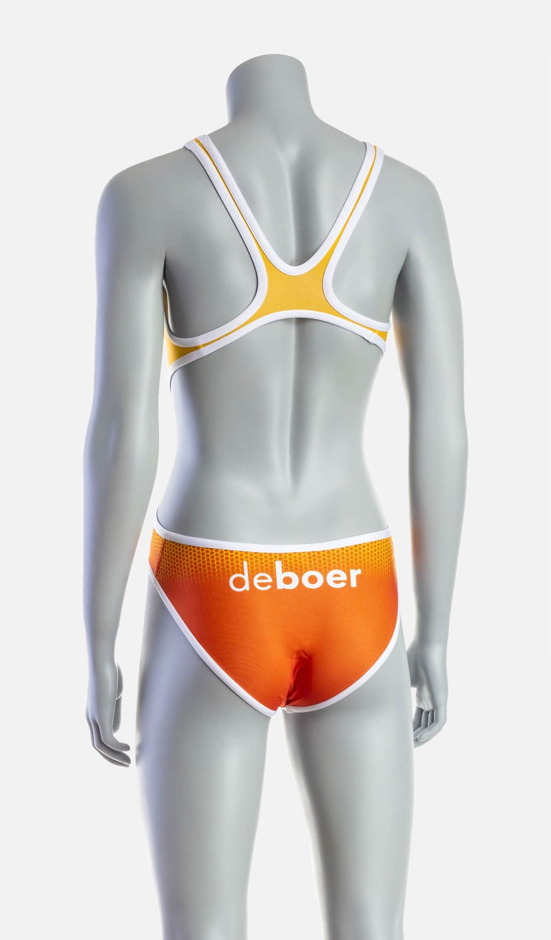 Women's Mid Swimsuit - Orange & Saffron - deboer wetsuits