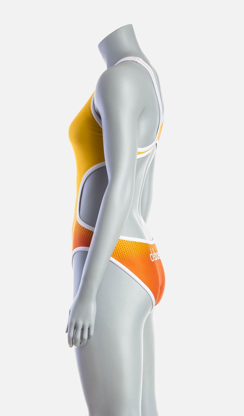 Women's Mid Swimsuit - Orange & Saffron - deboer wetsuits