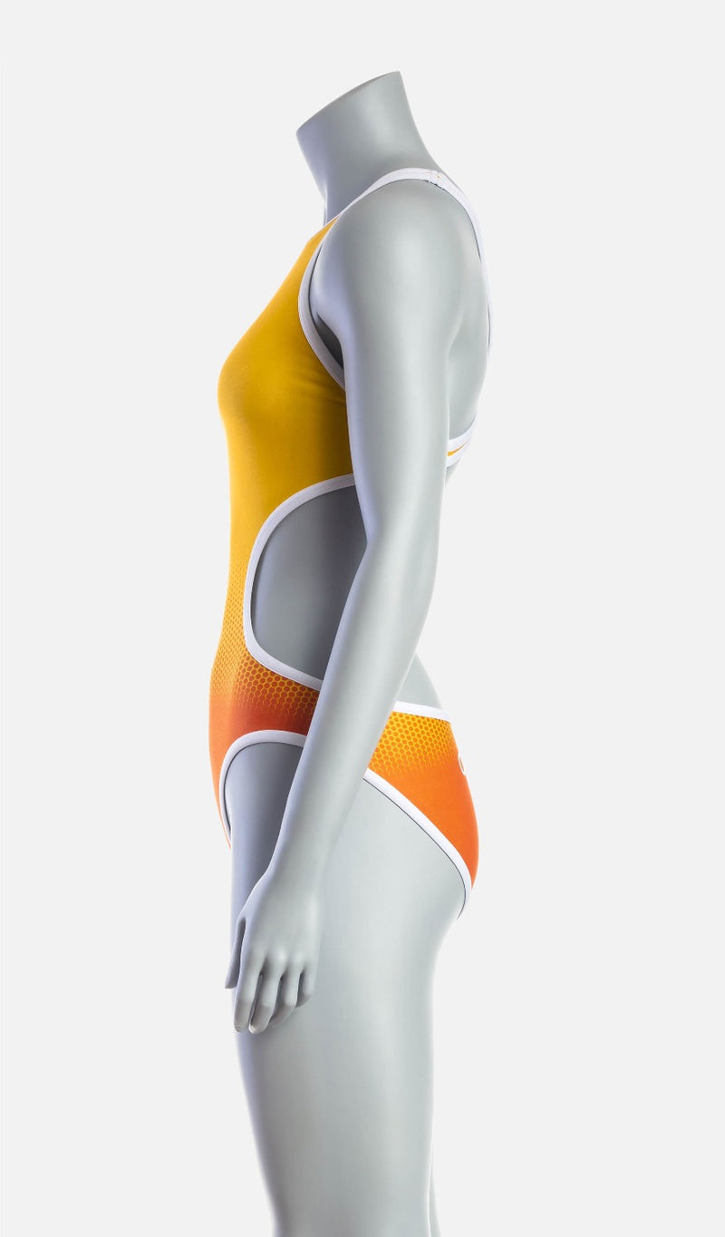 Women's Mid Swimsuit - Orange & Saffron - deboer wetsuits