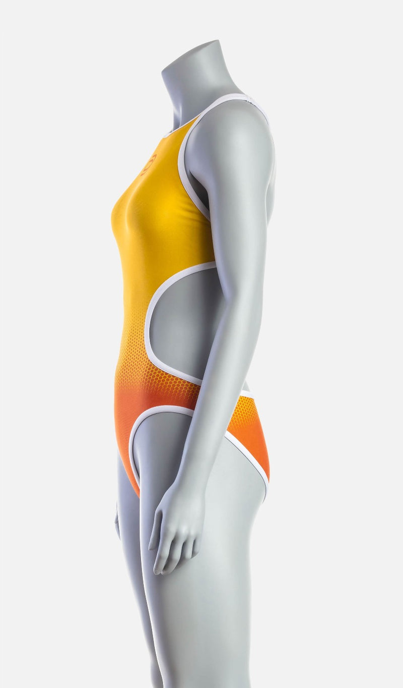 Women's Mid Swimsuit - Orange & Saffron - deboer wetsuits