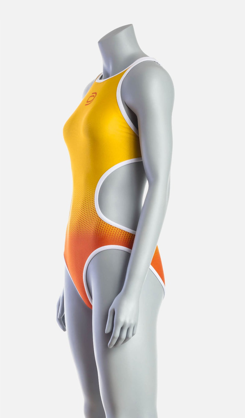 Women's Mid Swimsuit - Orange & Saffron - deboer wetsuits