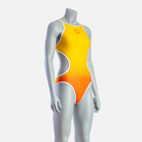 Women's Mid Swim Suit - Orange & Saffron - deboer wetsuits