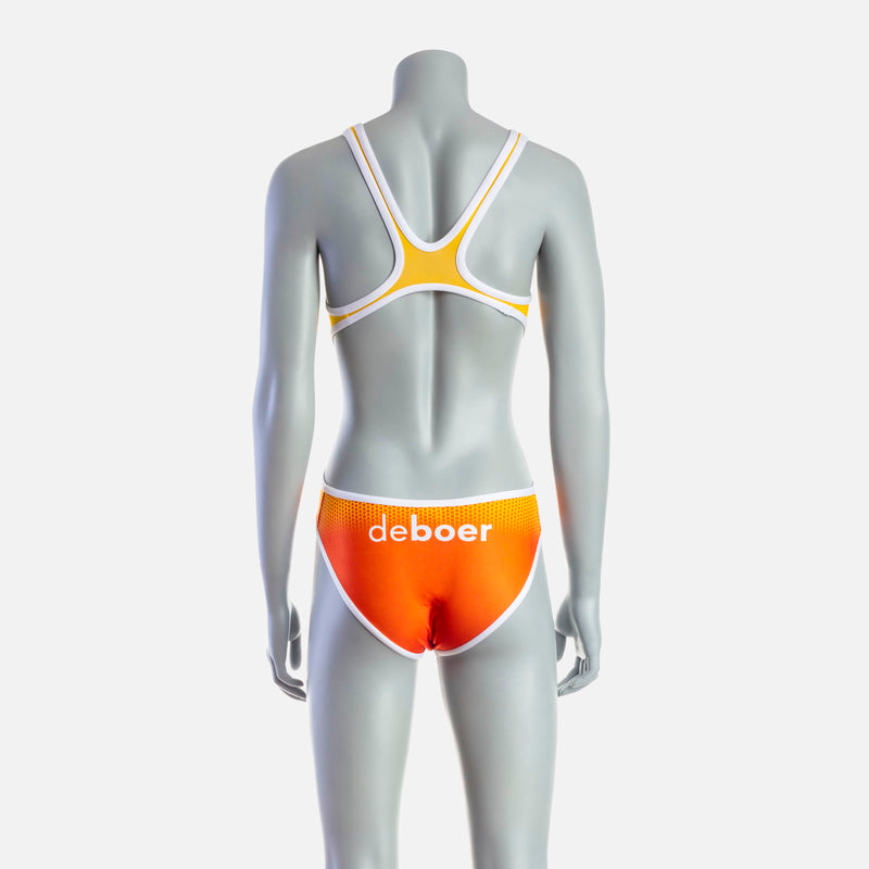 Women's Mid Swim Suit - Orange & Saffron - deboer wetsuits