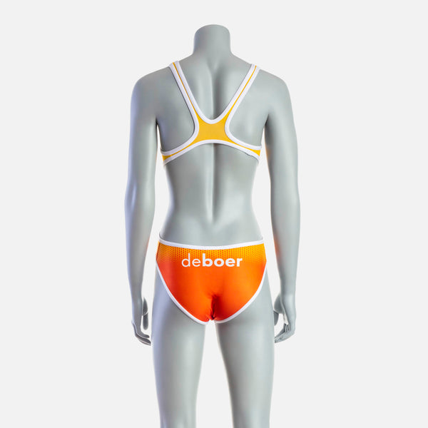 Women's Mid Swim Suit - Orange & Saffron - deboer wetsuits