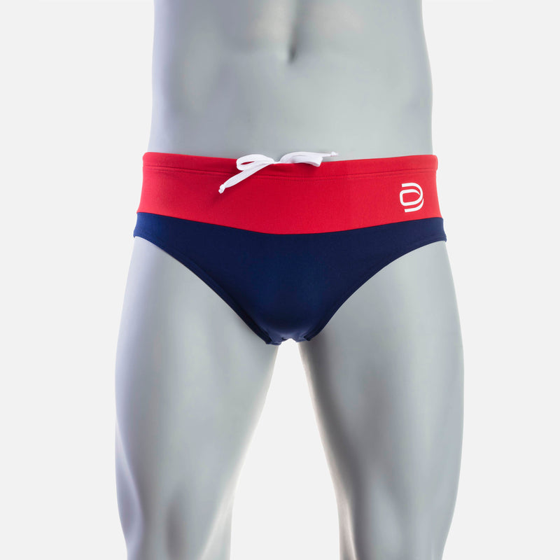 Rise  1.0 Swim Brief - Red & Navy - deboer wetsuits