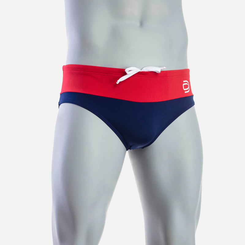 Rise  1.0 Swim Brief - Red & Navy - deboer wetsuits