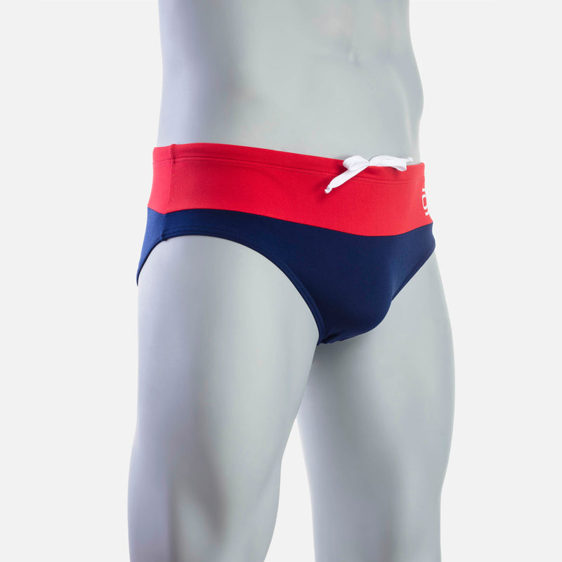 Rise  1.0 Swim Brief - Red & Navy - deboer wetsuits