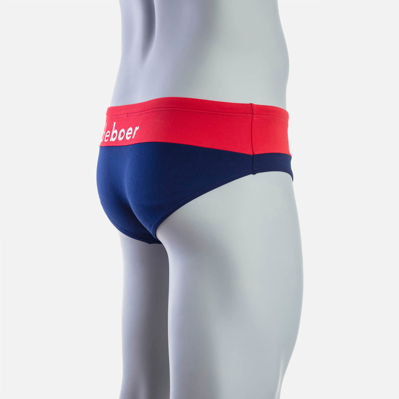 Rise  1.0 Swim Brief - Red & Navy - deboer wetsuits