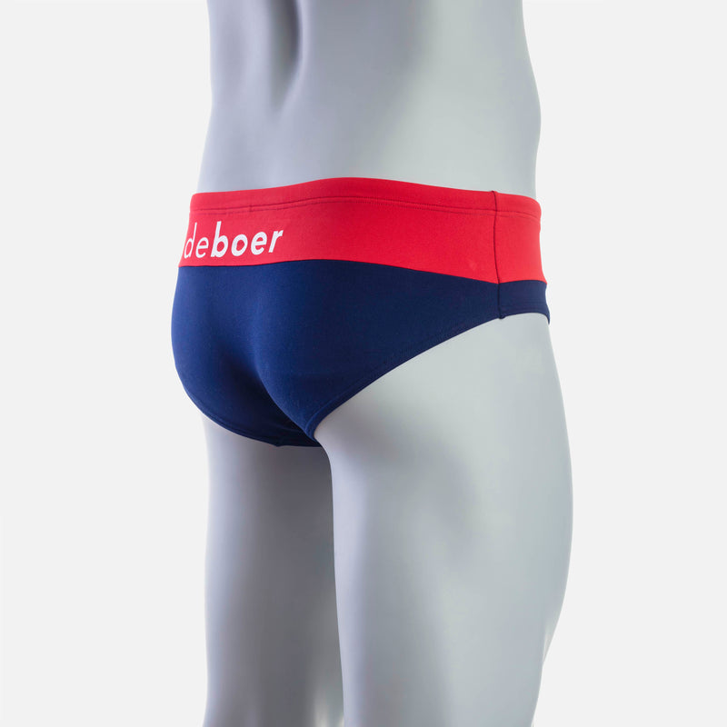 Rise  1.0 Swim Brief - Red & Navy - deboer wetsuits