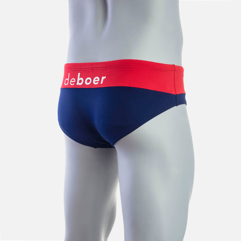 Rise  1.0 Swim Brief - Red & Navy - deboer wetsuits