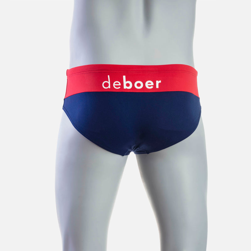 Rise  1.0 Swim Brief - Red & Navy - deboer wetsuits