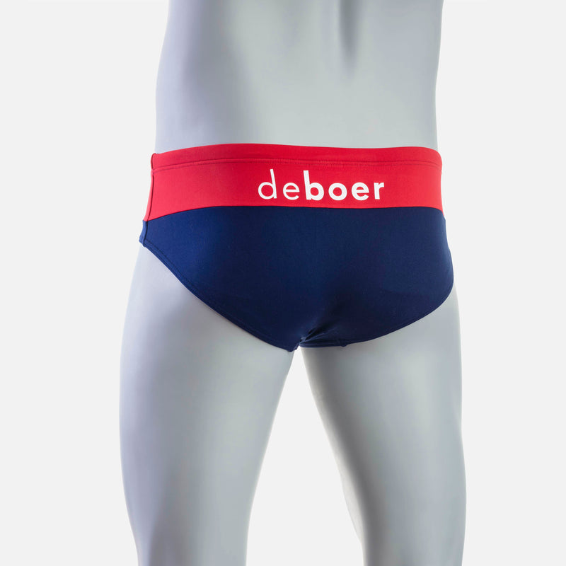 Rise  1.0 Swim Brief - Red & Navy - deboer wetsuits