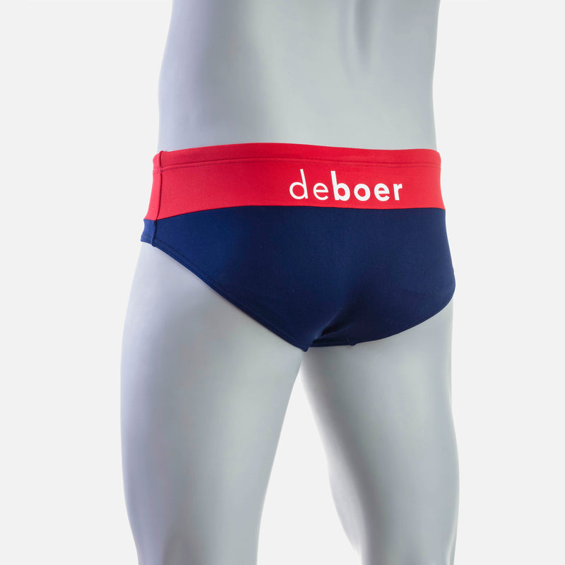 Rise  1.0 Swim Brief - Red & Navy - deboer wetsuits