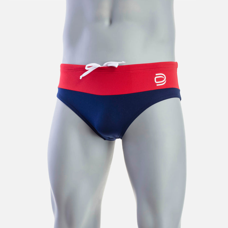 Rise  1.0 Swim Brief - Red & Navy - deboer wetsuits