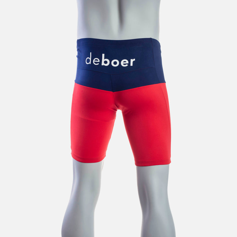 deboer Men's Swim Jammer - Red & Navy - deboer wetsuits