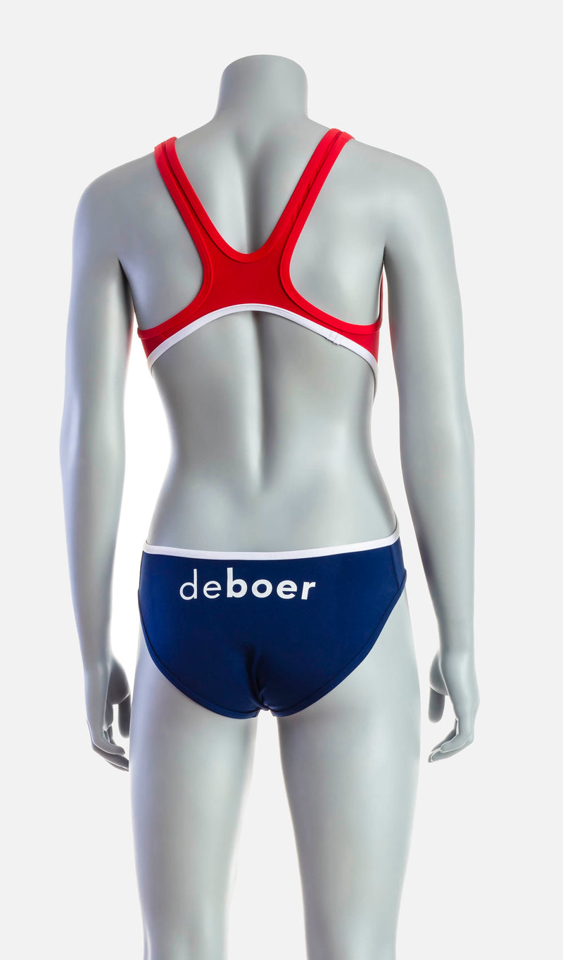 Women's Mid Swimsuit - Red & Navy - deboer wetsuits