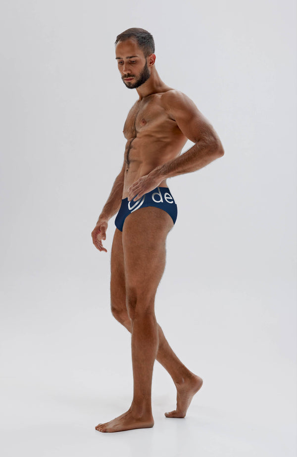 men's brief big logo/royal - deboer swim