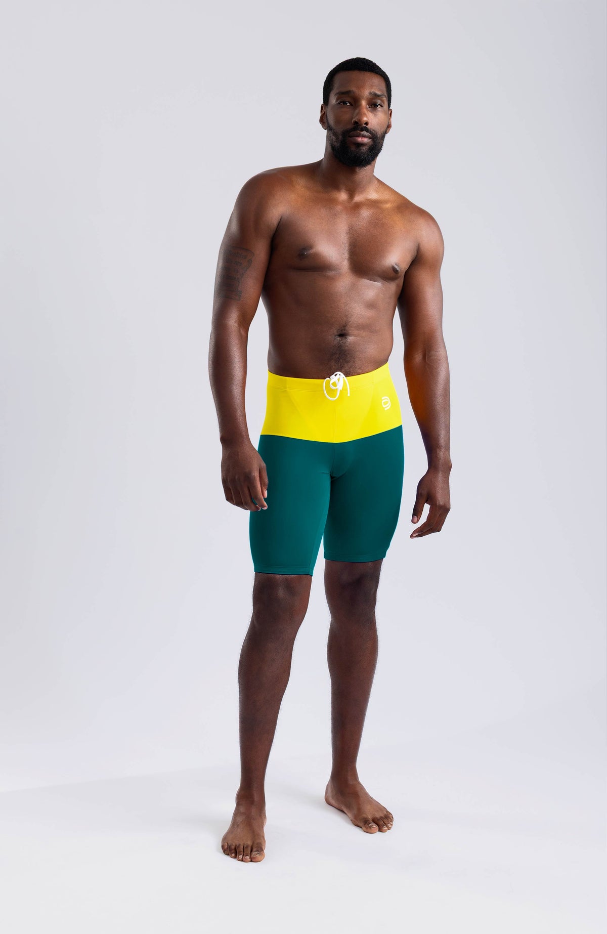 men's jammer polo/yellow-teal - deboer swim
