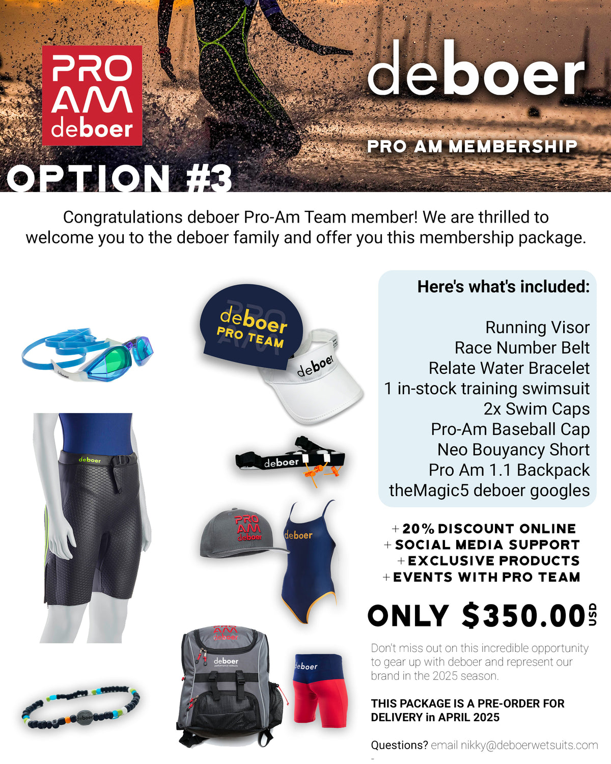 PRO AM TEAM Membership #3 2025 - deboer swim