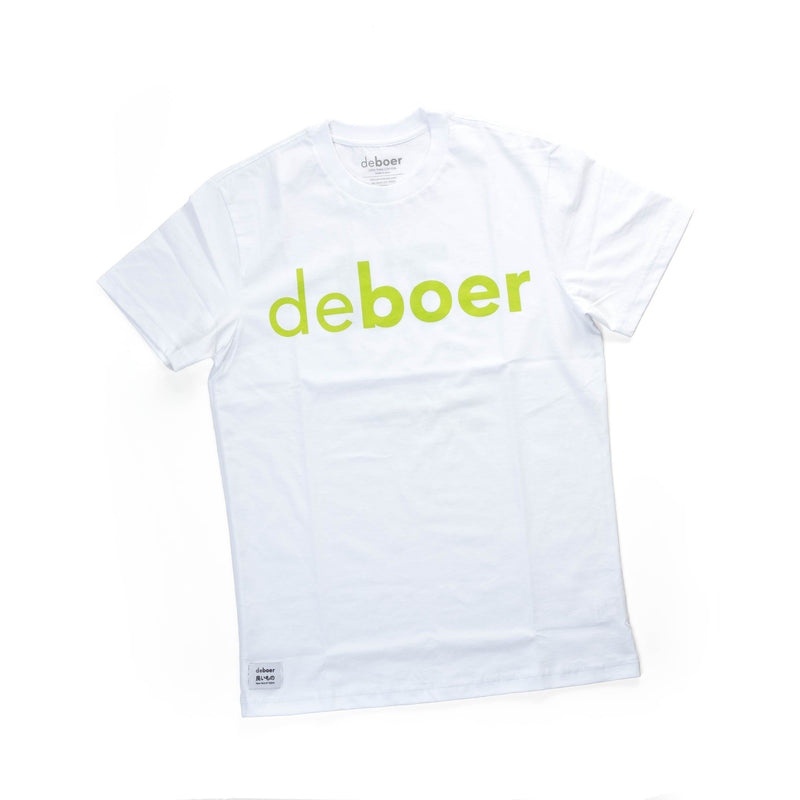 deboer Men's Tee White & Lime - deboer wetsuits