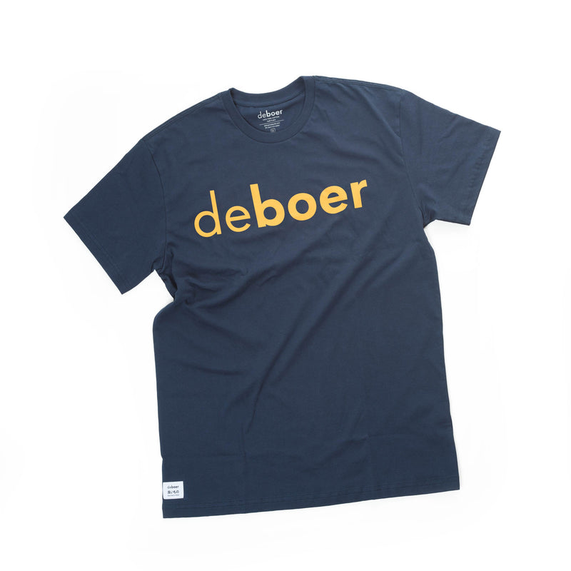 deboer Men's Tee Navy & Safran - deboer wetsuits