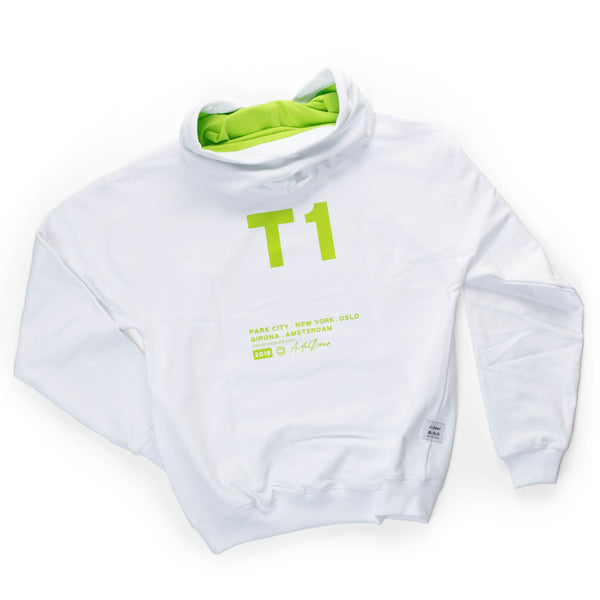 deboer Premium Hoodie White & Lime - deboer wetsuits