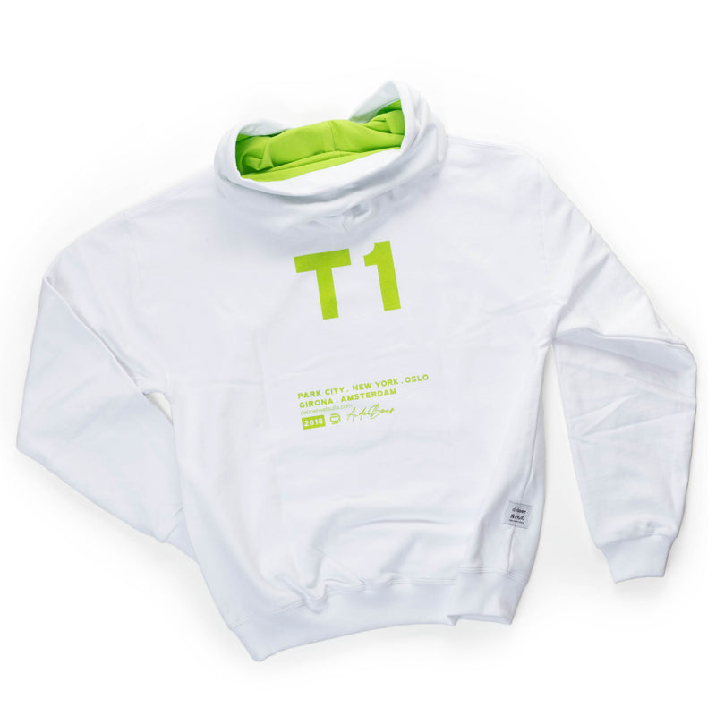 deboer Premium Hoodie White & Lime - deboer wetsuits