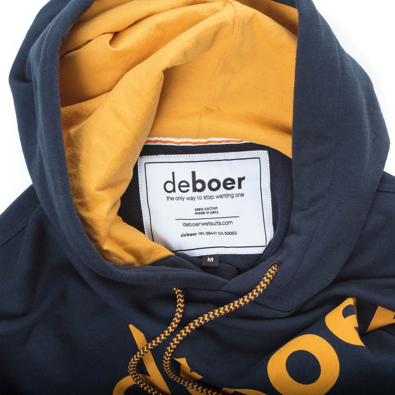 deboer Premium Hoodie Navy & Safran - deboer wetsuits